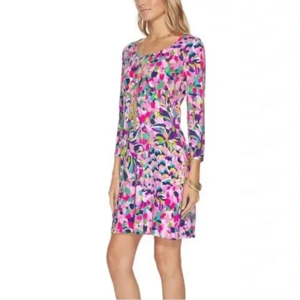 Lilly Pulitzer Beacon Dress 3/4 Sleeve Pina Colada Club Resort Cotton Women’s S